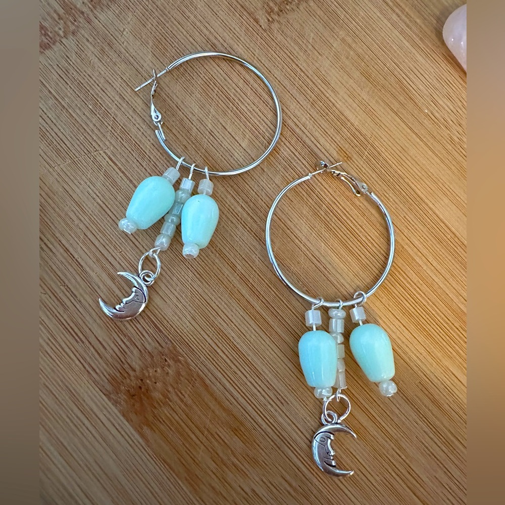 Moon Hoop Earrings